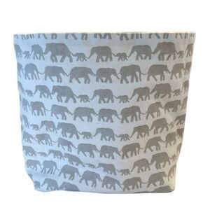 Restoration Hardware Baby and Child Gray Elephant Print Storage Basket